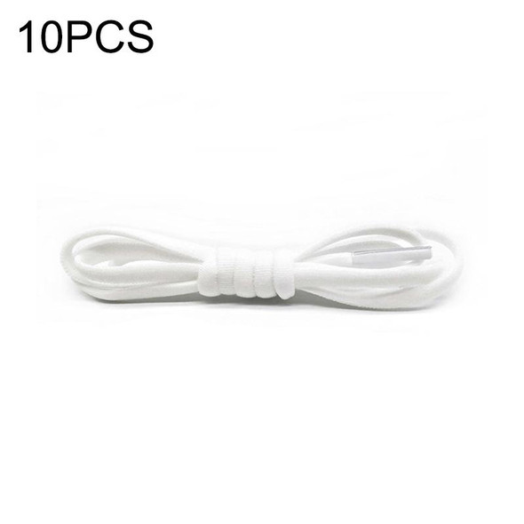 10 PCS Stretch Spandex Non Binding Elastic Shoe Laces (White)