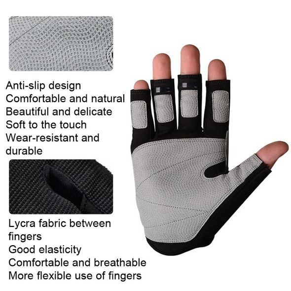 BOODUN B171069 Sailing Gloves Fitness Outdoor Half Finger Rock Climbing Gloves, Size: L(Grey)