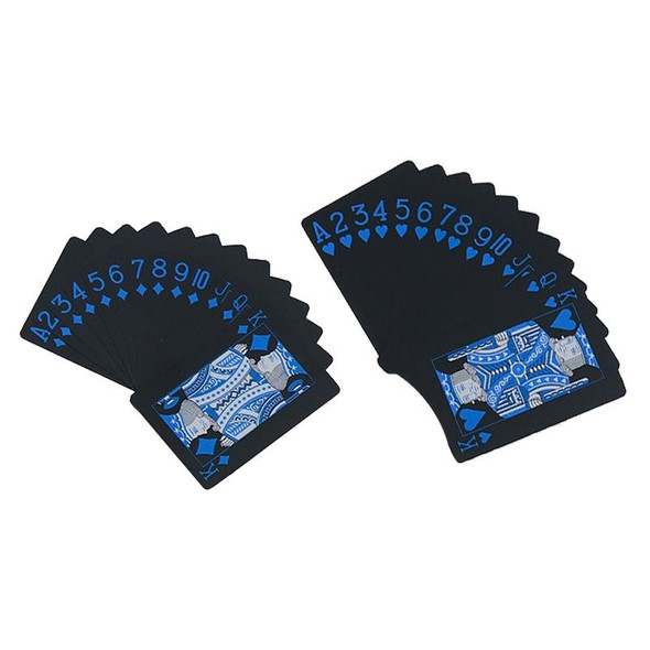2 PCS Plastic Waterproof PVC Poker Cards, Size:6.3 x 8.9cm(Blue+White)
