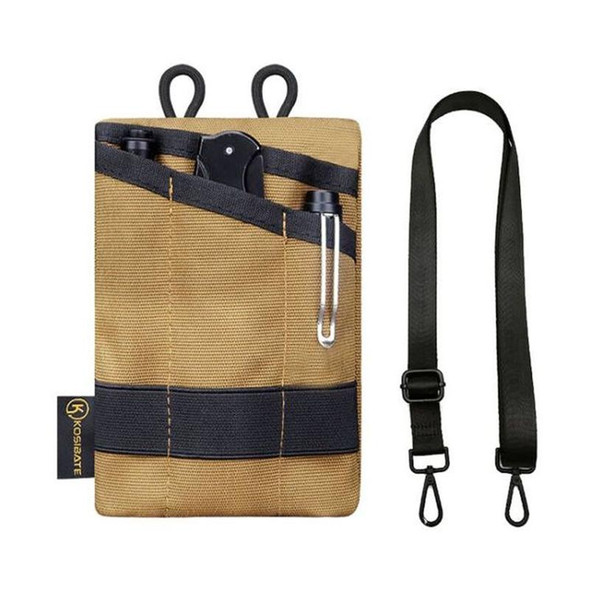 KOSIBATE H250 Outdoor Portable Card Holder Key Storage Bag with Shoulder Strap (Khaki)