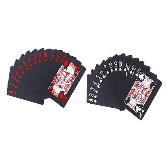 2 PCS Plastic Waterproof PVC Poker Cards, Size:5.7 x 8.7cm(Red+White)