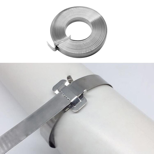 30m 304 Stainless Steel Wire Tray Oil Pipe Tie with Hoop, Size: 160.76mm