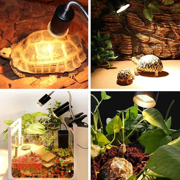 Tortoise UVB Tanning Lamp Holder Full Spectrum Pet Solar Heating Light Holder, EU Plug