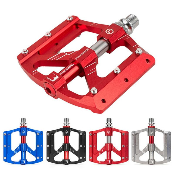 PROMEND PD-M88 1 Pair Mountain Bicycle Aluminum Alloy 3-Bearings Pedals (Red)