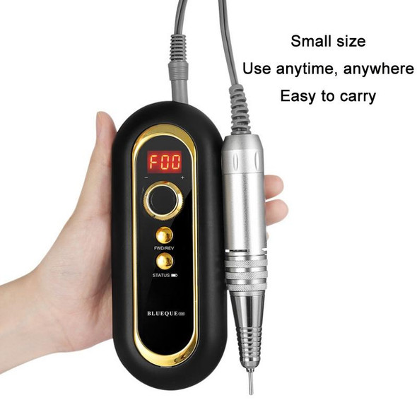 BLUEQUE Plug-in Portable Nail Art Carbon Brush Grinder, Specification: EU Plug (Black)
