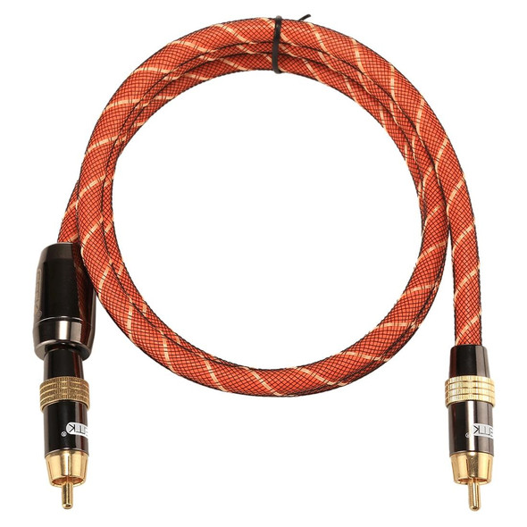 EMK TZ/A 1m OD8.0mm Gold Plated Metal Head RCA to RCA Plug Digital Coaxial Interconnect Cable Audio / Video RCA Cable