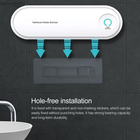 Toothbrush Dryer Sterilizer Bathroom Wall-mounted Toothbrush Holder, Plug-in Powered with US Plug