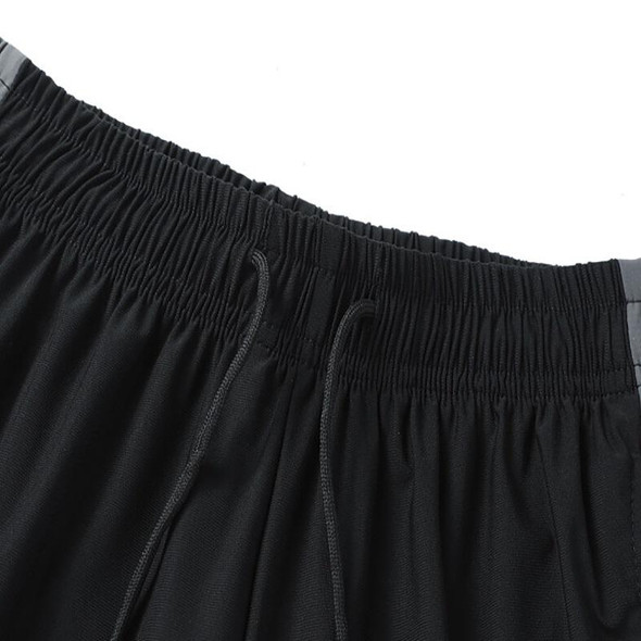 Casual Ice Silk Shorts and Trousers (Color:Black Shorts Size:XXXXXL)