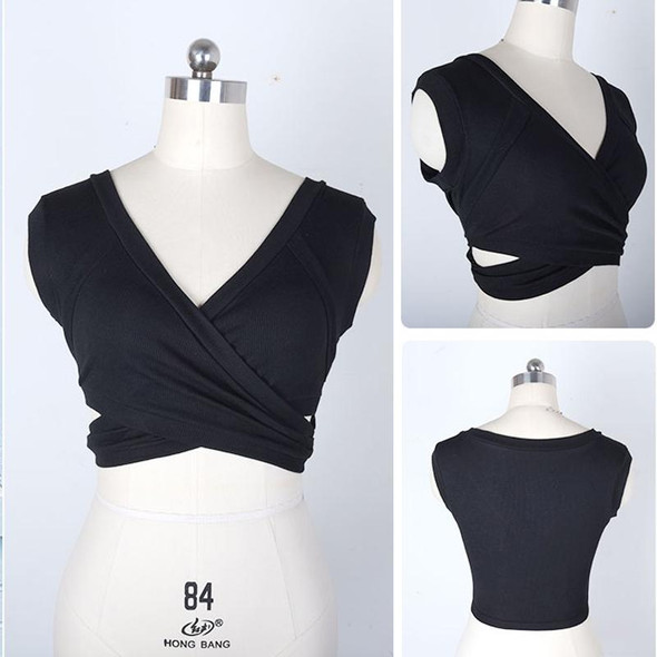 Sexy Ladies Knit Sleeveless Straps Lumbar Short Vest Bottoming Shirt, Size:XL(Dark Gray)