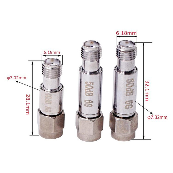 50dBi SMA Attenuator DC-6GHz SMA Coaxial Fixed Connectors