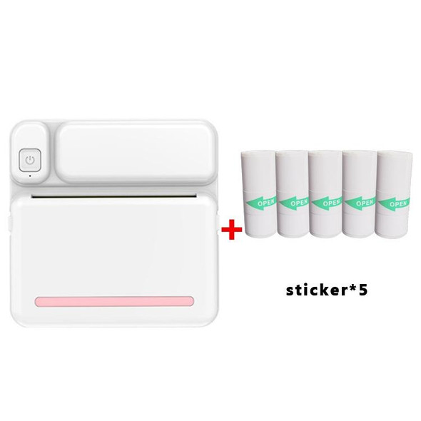 C19 200DPI Student Homework Printer Bluetooth Inkless Pocket Printer Pink Sticker x 5
