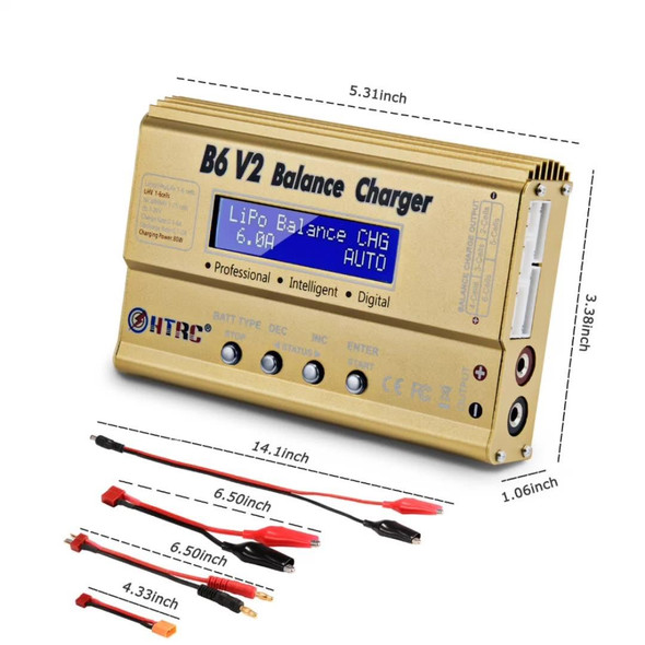 HTRC B6 V2 Model Airplane Charger Smart Balance Charger, UK Plug