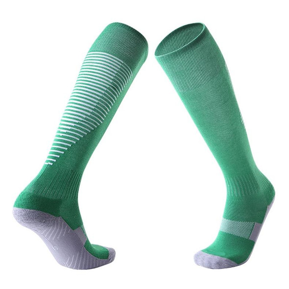 One Pair Adult Anti-skid Over Knee Thick Sweat-absorbent High Knee Socks(Green)