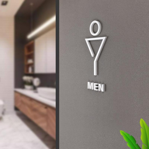 19 x 14cm Personalized Restroom Sign WC Sign Toilet Sign,Style: Black Single Man