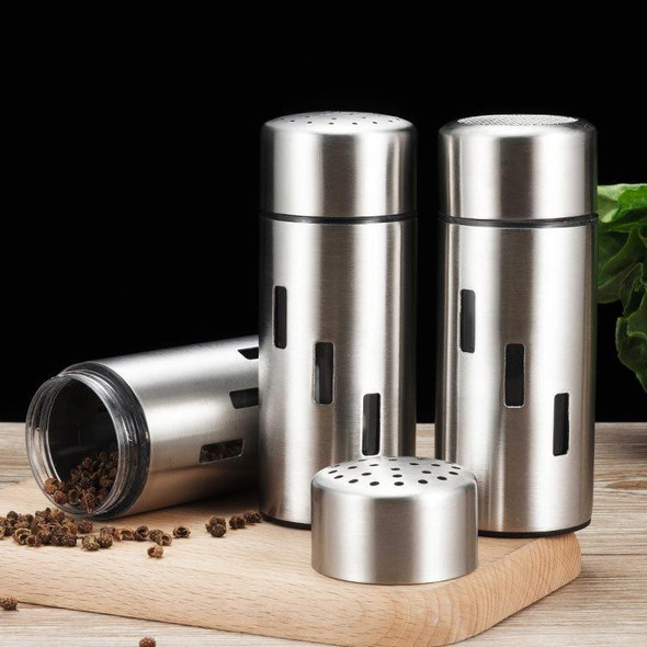 Stainless Steel Sauce Jars Chili Jars Barbecue Condiments Box Seasoning Jar Set, Specification:Small Hole