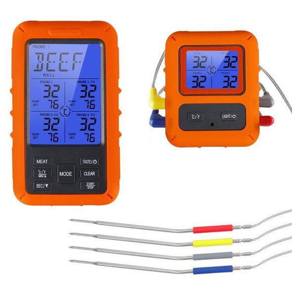 TS-TP40-A Kitchen Food Wireless Four Probe Thermometer, Probe is Waterproof