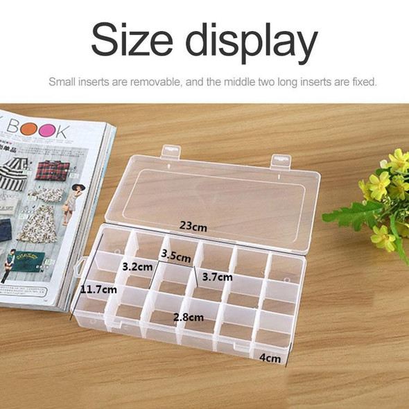 Plastic Organizer Container Storage Box 18 Slots Removable Grid Compartment for Jewelry Earring Fishing Hook Small Accessories