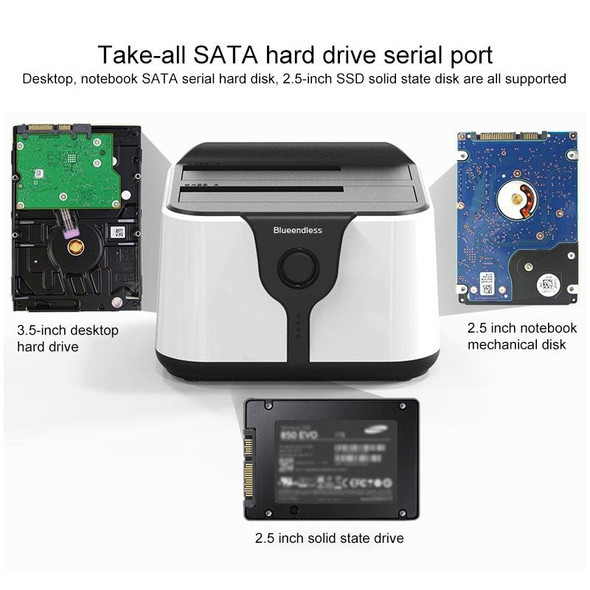 Blueendless 2.5 / 3.5 inch SATA USB 3.0 2 Bay Hard Drive Dock (AU Plug)