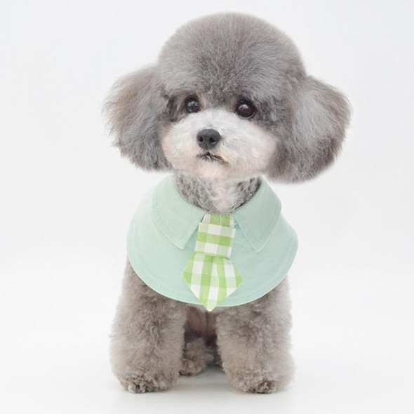 Pet Shawl Scarf Saliva Towel Dog Clothes Accessories, Size:L(Green)