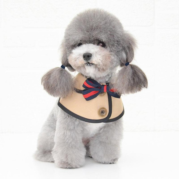 Dog Shawl Saliva Towel Scarf Pet Bow Tie Jewelry Accessories, Size:S(Khaki)