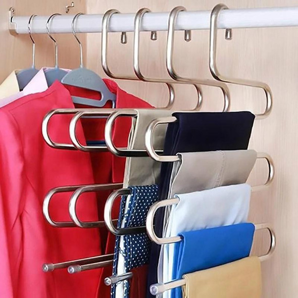 5 Layers S Shape Multi-Functional Clothes Hangers Pants Storage Hangers