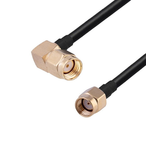 RP-SMA Male Elbow to RP-SMA Male RG174 RF Coaxial Adapter Cable, Length: 1m