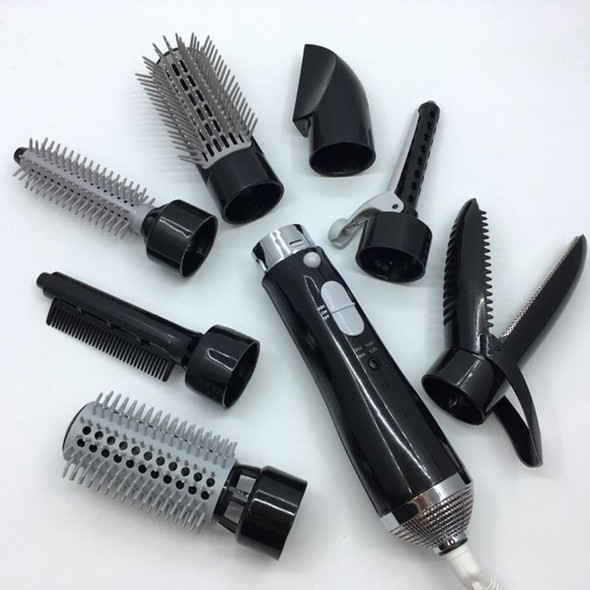 8 in 1 Professional Hair Dryer Hair Curler for Hotel Travel With Comb Powerful Hairdryer(black)