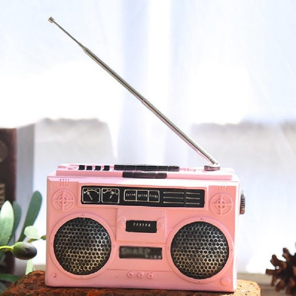 Vintage Radio TV Set Home Decoration Retro Craft Decoration, Style:Radio Pink