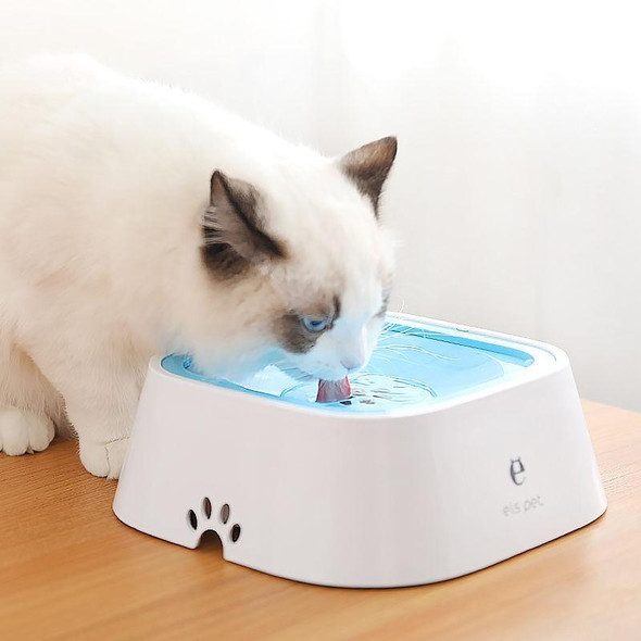 Pet Drinking Water Bowl Floating Not Wet Mouth Bowl Cat Dog Drinking Water Artifact(Blue)