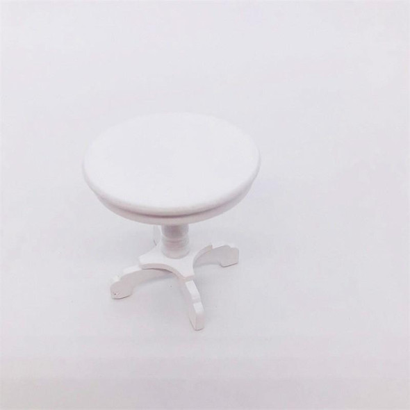 1:12 Mini Doll House Pocket Furniture Decoration Round Table(White)