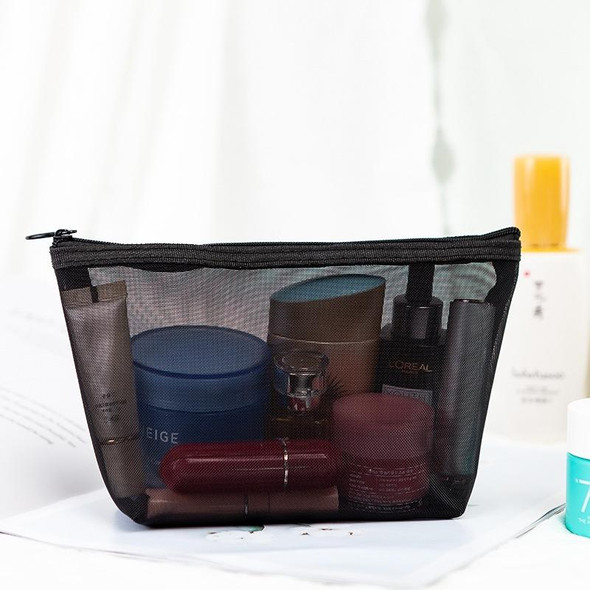 Black Transparent Mesh Cosmetic Bag Three-piece Large Capacity Travel Cosmetic Storage Bag(Three-piece)