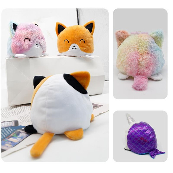 15cm Flipped Doll Double-Sided Expression Flipped Animal Cartoon Doll Plush Toy(Color Kitten)