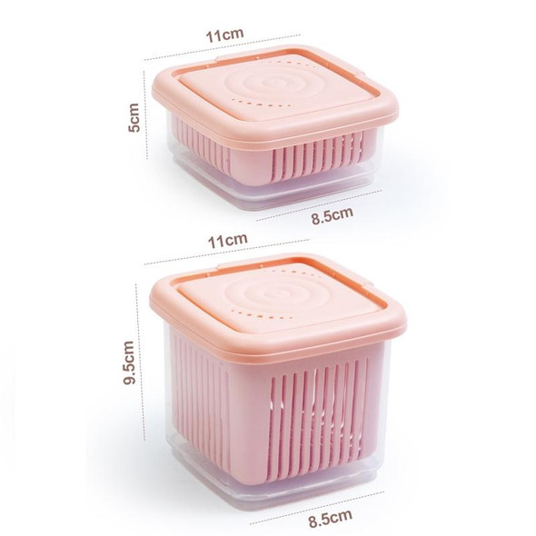 3 PCS Can Be Separated and Drained Fresh Keeping Box, Color: Pink Large