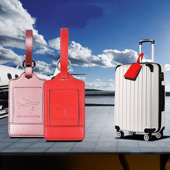 PU Leather Luggage Tag Multifunctional Suitcase Identification Tag(Red)