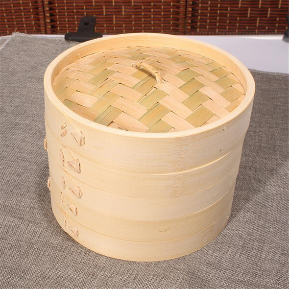 Xiaolongbao Bamboo Steamer Household Steamed Dumpling Cage Drawer Multi Layer Deepened Bamboo Steaming Rack, Size:13cm Cage