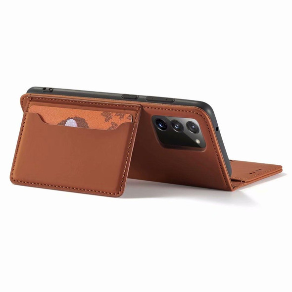 Samsung Galaxy S20 FE 5G / S20 Fan Edition / S20 Lite Strong Magnetism Liquid Feel Horizontal Flip Leather Case with Holder & Card Slots & Wallet(Brown)