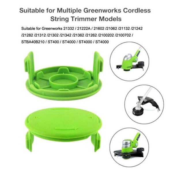 2PCS GK04 Cordless Weeder Lawn Mower Spool Cover - Greenworks(Green)