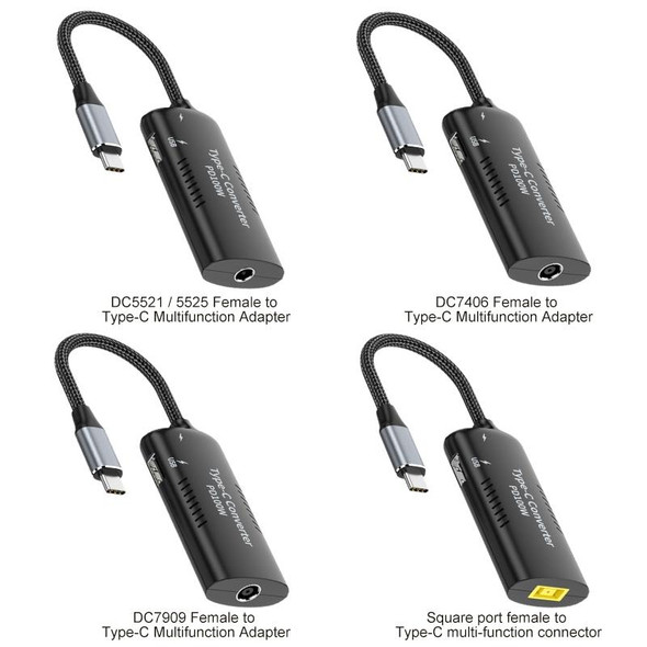 Square Port + Type-C + USB Female to Type-C Multifunction Apapter