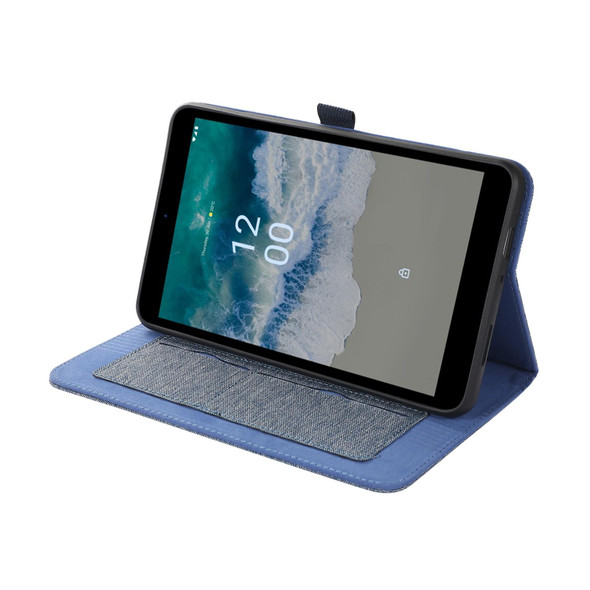Nokia T10 Fabric PU + TPU Flip Tablet Leather Case(Dark Blue)