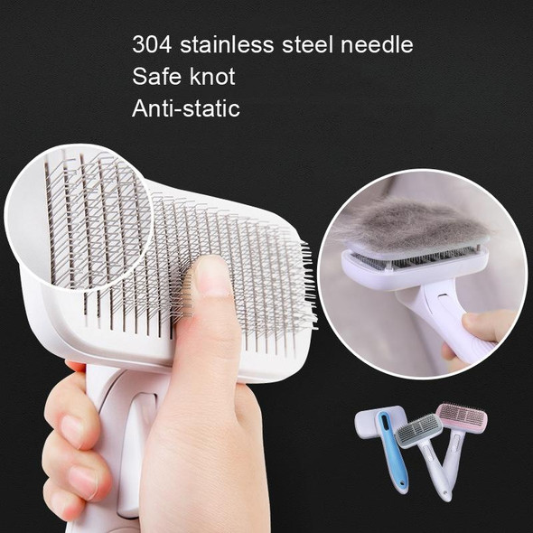 Pet Comb Cat Dog Hair Brush Hair Removal Tool, Style: Steel Wire (Gray)