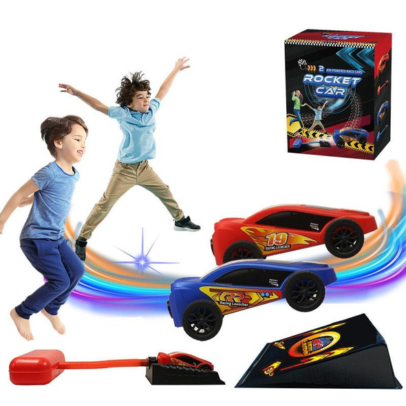 Pedal Catapult Launch Aerodynamic Car Parent-child Outdoor Competitive Racing, Color: Red + Blue Car