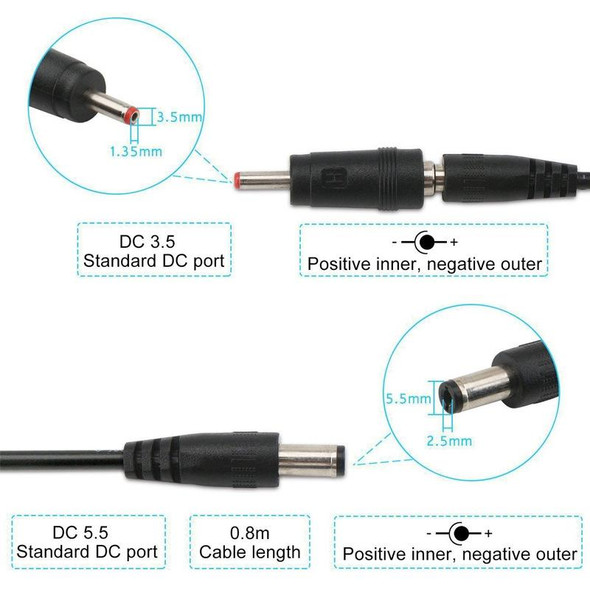 KWS-912V USB Boost Converter DC 5V to 9V / 12V Converter Cable + 3.5x1.35mm Plug Set