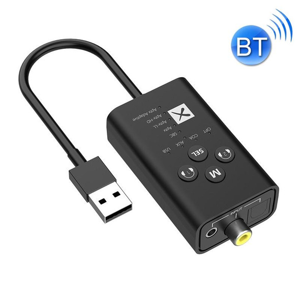 T9 Low latency 5.2 Bluetooth Audio Transmitter Supports Fiber Optic Coaxial APTX With USB Cable