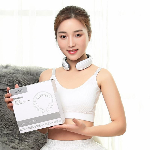 Intelligent Wireless Electromagnetic Pulse Cervical Spine Physiotherapy Instrument Neck Protector(White)