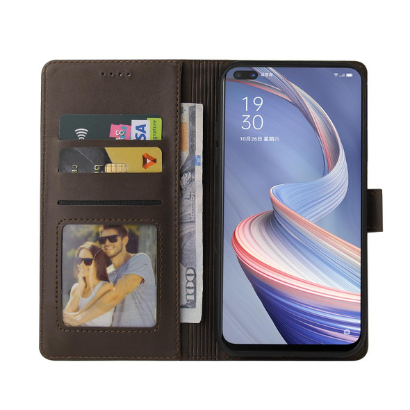 OPPO A92s GQUTROBE Skin Feel Magnetic Leather Phone Case(Brown)