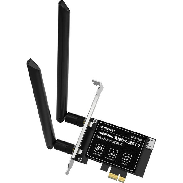 COMFAST Gaming Game 3000Mbps Gigabit Dual-Frequency Wireless Desktop Computer PCIE Wireless Network Card, Coverage: AX200