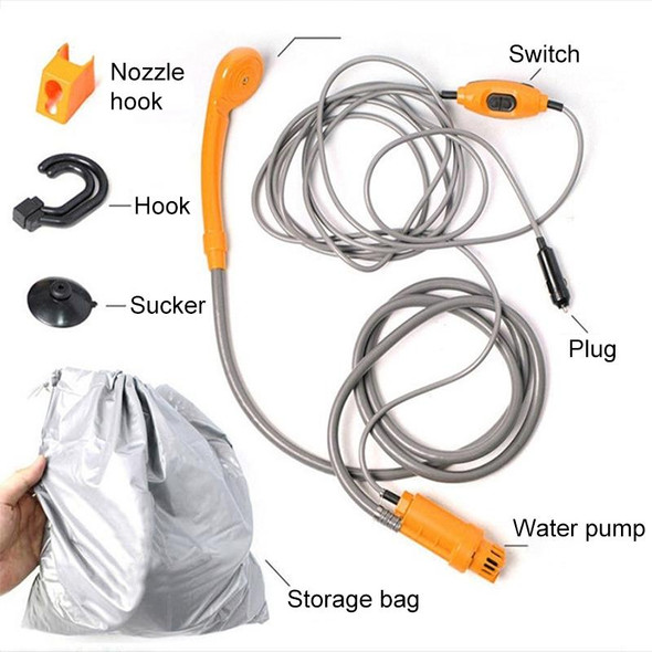 12V Portable Outdoor Car Electric Shower Sprinkler Washer (Orange)