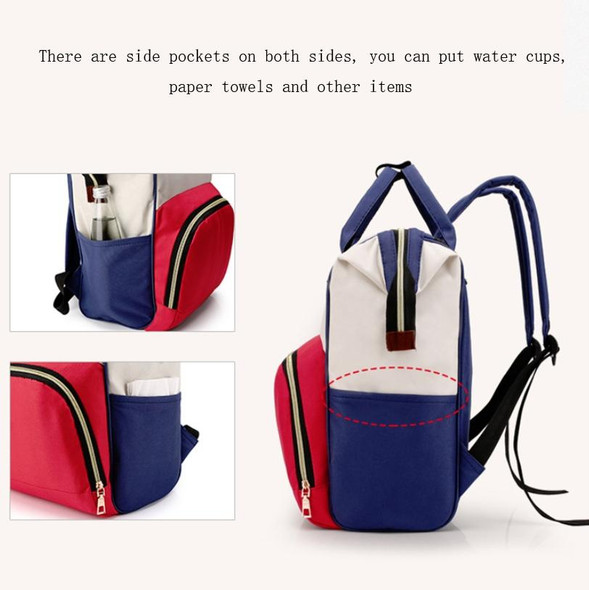 Mummy Bag Large Capacity Multifunctional Backpack Waterproof Baby Bottle Diaper Bag(Dark Blue)