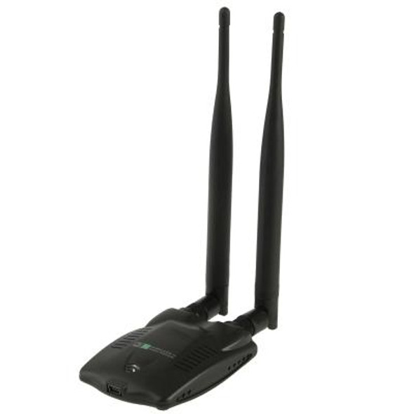 2.4GHz 802.11b/g/ 300Mbps 500mW USB 2.0 Wireless WiFi Network Adapter with Dual Gain Antenna, Support Network Decoder(White)