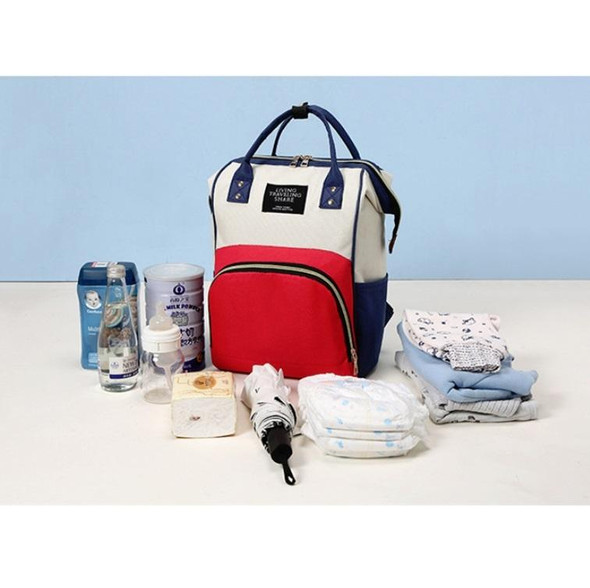 Mummy Bag Large Capacity Multifunctional Backpack Waterproof Baby Bottle Diaper Bag(Red)